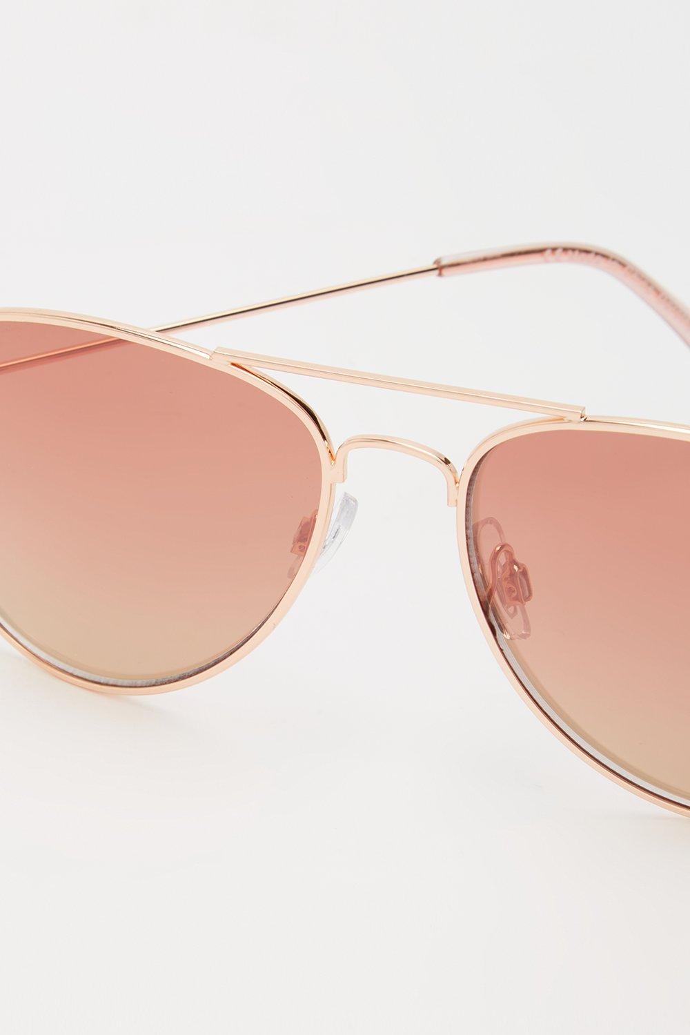 Rose gold 2024 pink aviator sunglasses